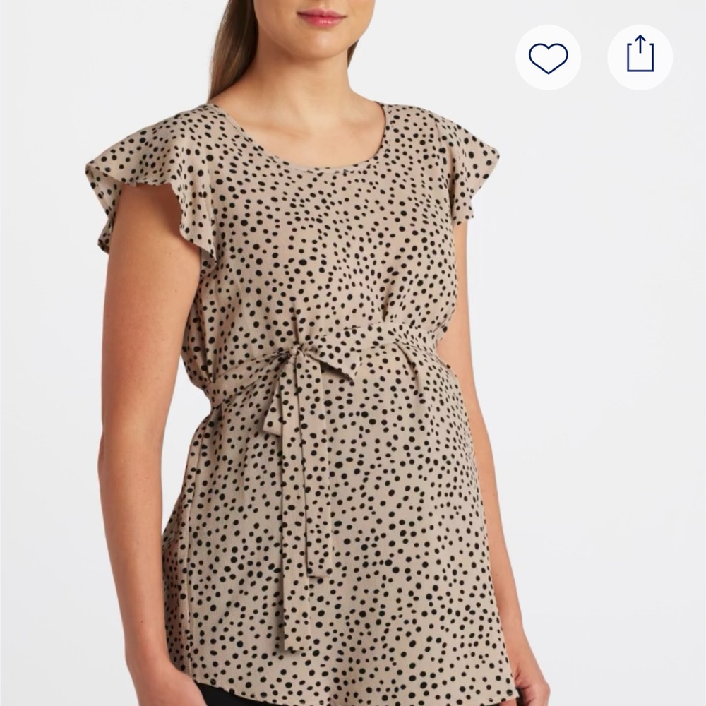 Polka Dot Maternity Blouse